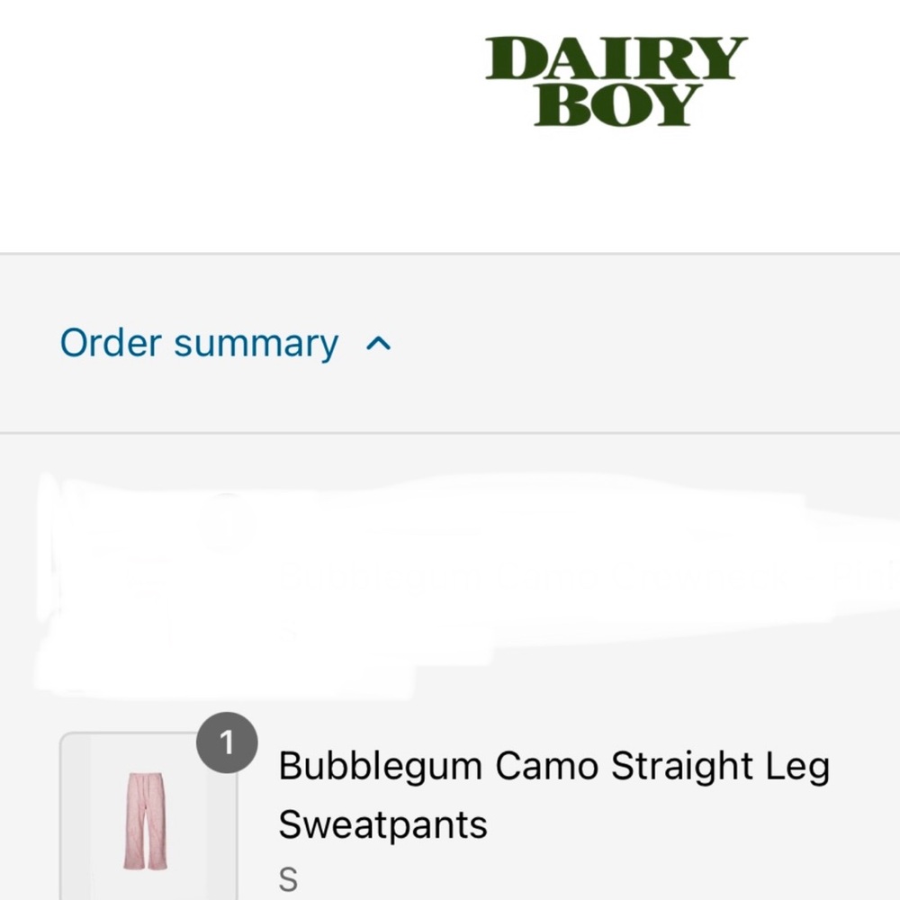 Dairy Boy pink camo sweatpants